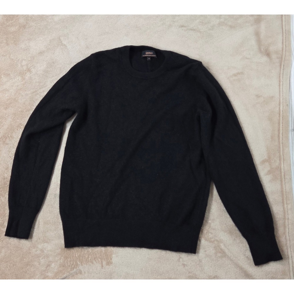 Quince Mongolian Cashmere Crew-neck Sweater Womens Small Black Pullover L/S GOOD